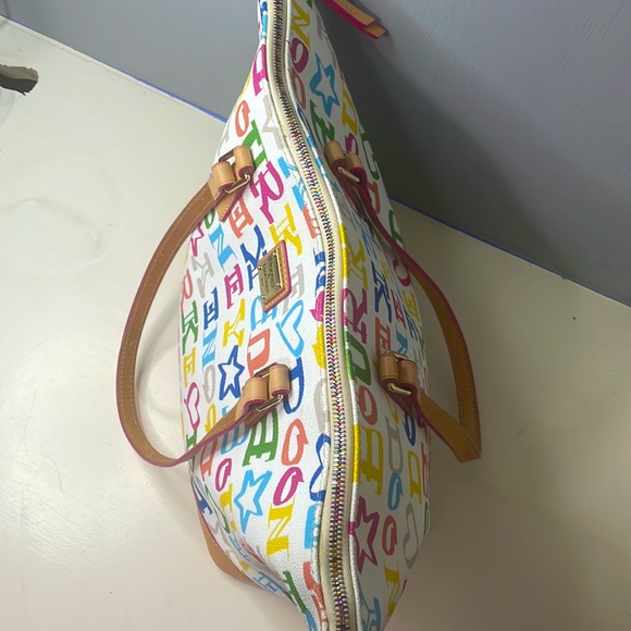 NWOT, Auth Dooney & Bourke large Bag/satchel, rainbow zipper, collectible - Picture 4 of 15